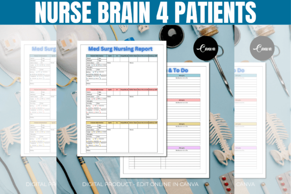 Download Editable Nurse Brain 4 Patients Template - Premium Resources